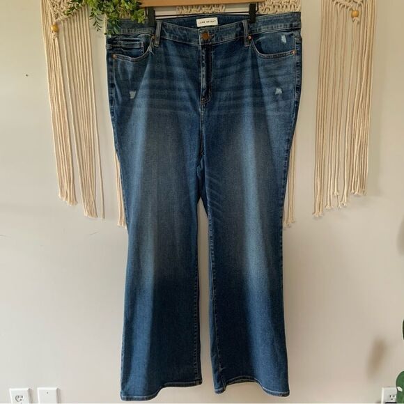 LANE BRYANT Fit Genius High Rise Boot Jeans Medium Wash Magic Waistband 26/28 - Picture 2 of 14